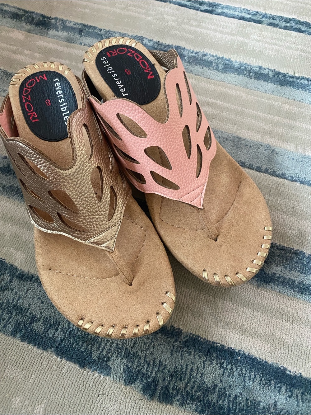 Reversible womens Sandals in Pink and/or Gold
